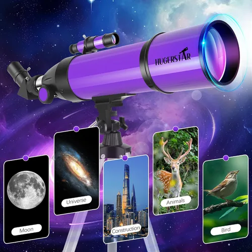 Miniatura 7 de Telescopio, telescopio para adultos y niños y principiantes de astronomía, apertura de 80 mm, longitud focal de 600 mm, telescopio refractor