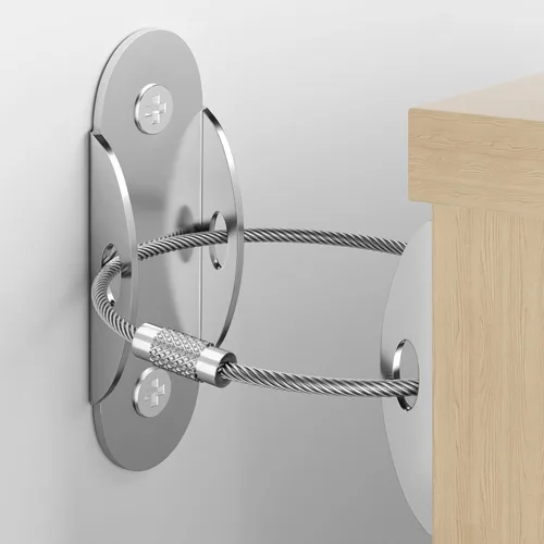 Miniatura 13 de RORMGO Anclajes para muebles, paquete de 10 anclajes antipunta para muebles a prueba de bebés, correas de anclaje de pared de metal extra fuertes