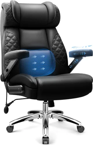 Miniatura 14 de Silla de Oficina para Escritorio, Silla Ejecutiva de Oficina para Computadora Grande y Alta, Silla de Oficina Extra Ancha de 500LBS de Alta Café