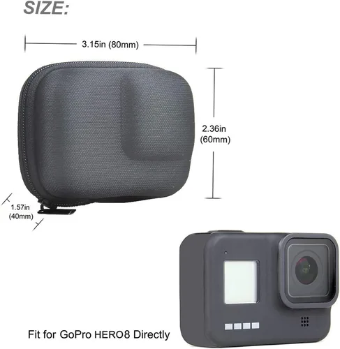 Miniatura 5 de SOONSUN Mini estuche de transporte duro para GoPro Hero 8 Negro, estuche compacto de almacenamiento de EVA protector de viaje