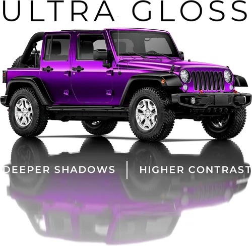 Miniatura 3 de VViViD + Envoltura de vinilo ultra brillante (1.5 pies x 5 pies), color morado caramelo + escobilla magnética 3 piezas (duro, mediano y suave) - M0