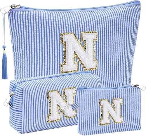 Miniatura 46 de Regalos Iniciales Bolsitas de Cosméticos de Viaje Juegos para Cartera, 3pcs Bolsitas Stoney Clover Dupes Bolsa de Maquillaje, Juego de Bolsas
