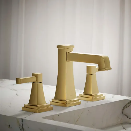 Miniatura 2 de KOHLER K-27399-4K-2MB Riff - Grifo de lavabo de baño amplio, grifos de baño de 3 agujeros con drenaje clicker, 1.0 GPM, latón moderno cepillado