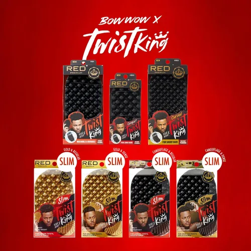 Miniatura 7 de Red by Kiss Bow Wow X Twist King - Cepillo giratorio lavable y duradero para rizos afro, delgado y ligero (camuflaje)