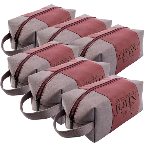 Miniatura 9 de Regalos personalizados para padrinos de boda, bolsas de aseo personalizadas para hombres, regalos de padrino de boda, Beige, Diseño #1, Juego de 3