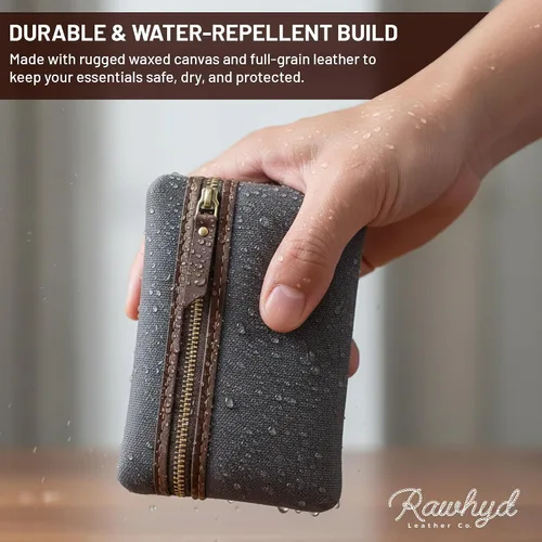 Miniatura 4 de Organizador de bolsillo EDC de lona encerada para hombres, bolsa de bolsillo trasero multiherramienta para teléfono/portátil, bolígrafo