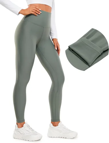 CRZ YOGA Leggings térmicos con forro polar para mujer de 28 pulgadas, pantalones de senderismo cálidos para invierno, pantalones de yoga de cintura