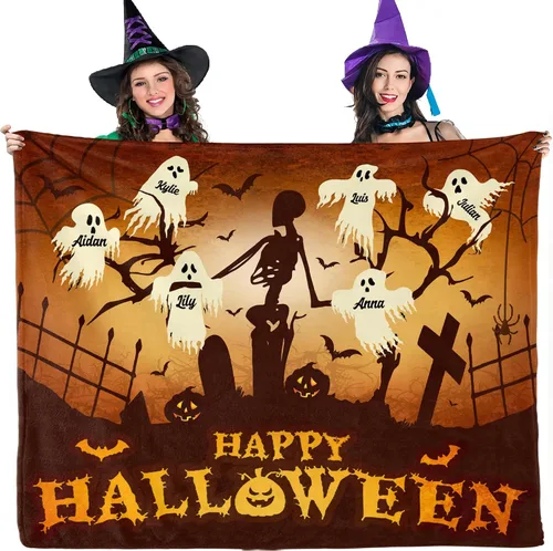 Miniatura 7 de Youltar Regalos temáticos de Halloween, manta de Halloween personalizada con nombre, regalos personalizados de Halloween para mujeres, hombres
