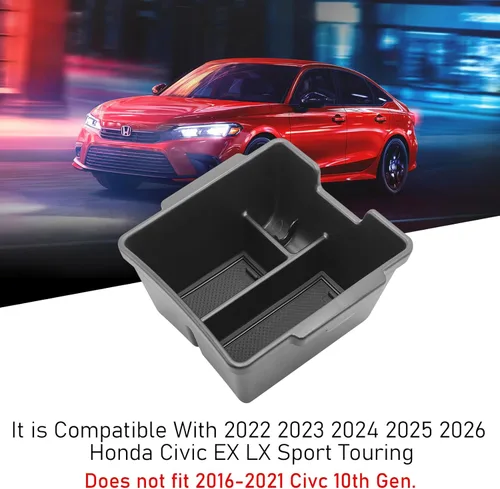 Miniatura 3 de TTCR-II Compatible con el organizador de consola central Honda Civic 2022-2025 2026, para bandeja organizadora de consola Civic (superior), caja