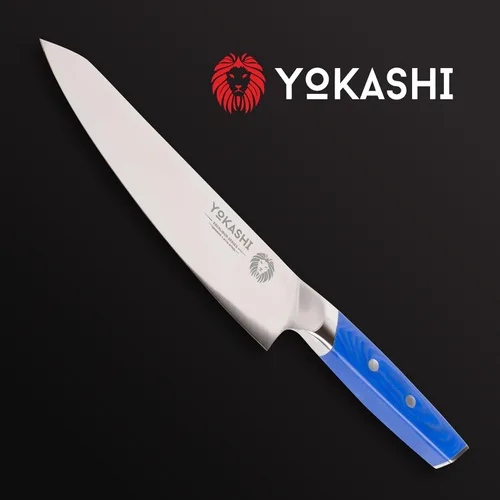 Miniatura 9 de YOKASHI Excalibur Cuchillo de Chef - Cuchillo de cocina de acero alemán duradero de 8 pulgadas - Cuchillo de cocina afilado para picar, rebanar