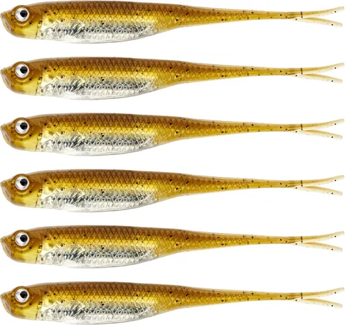 QualyQualy 5 señuelos de pesca suaves de Swimbait, 6 unidades Jerk Shad Minnow Drop Shot Señuelo para Bass Bait Shad Señuelo suave Jerkbait para A-5#