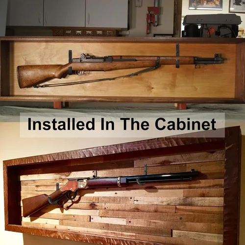 Miniatura 3 de GOHIKING Perchero de almacenamiento para rifles, ganchos para escopeta, ganchos de montaje en pared para cualquier rifles, escopetas, arco de tiro