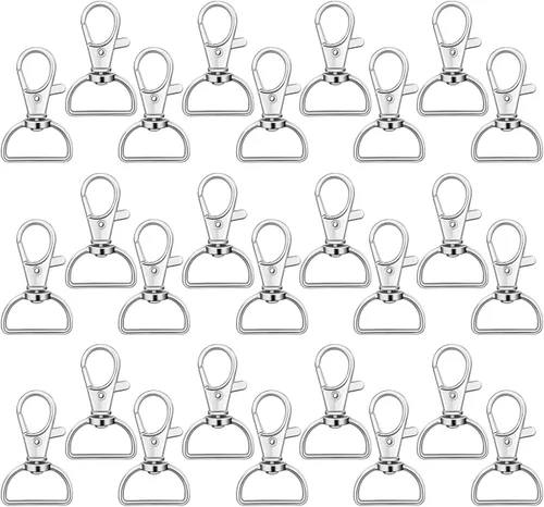 Miniatura 15 de Hotop 35 piezas de cierres giratorios para llavero, gancho de clip de metal de langosta con anillos en D para llavero, bolso, hardware, proyecto