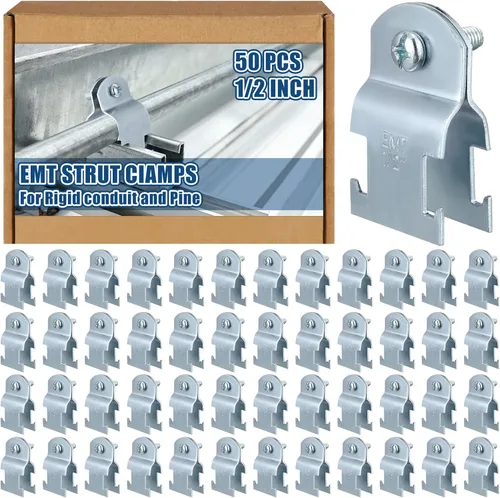 Landhoow Emt Pipe - Abrazaderas universales de puntal para canal, accesorio de conducto electro galvanizado con perno y tuerca, herramienta de