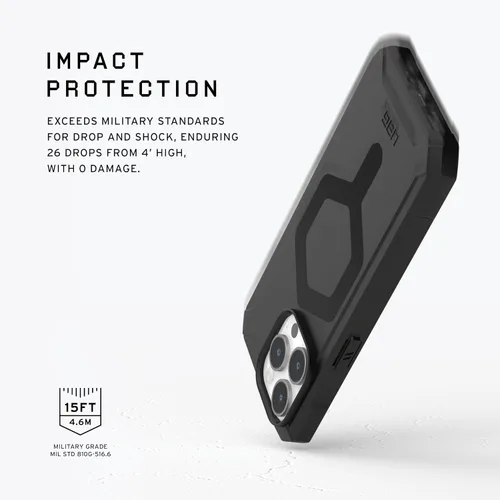 Miniatura 3 de URBAN ARMOR GEAR UAG - Funda compatible con iPhone 15 Pro de 6.1 pulgadas, Essential Armor negro, imán integrado compatible con carga MagSafe, funda