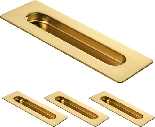 Miniatura 14 de HOMOTEK Paquete de 4 tiradores de puerta corrediza empotrados de 5.91 pulgadas para puertas corredizas de granero, cajón de gabinete, tamaño pequeño