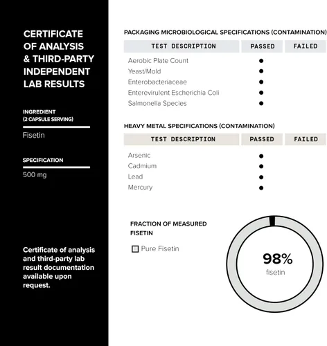 Miniatura 6 de Toniiq Fisetina de ultra alta pureza de 500 mg – 98% + suplemento de fisetina purificada y biodisponible Higly con aceite MCT para absorción