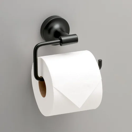 Miniatura 5 de Franklin Brass Voisin - Juego de 4 toalleros de baño negro mate de 24 pulgadas, soporte para papel higiénico, soporte para toallas de mano, gancho