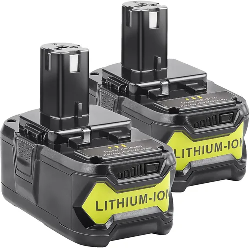 ARyee Ryobi - Batería de 18 V de 6.0 Ah, paquete de 2 unidades de repuesto de iones de litio para ONE+ P102 P103 P104 P105 P107 P108, compatible con