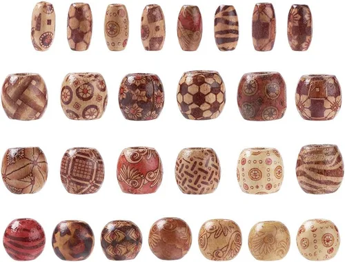 Miniatura 14 de Mega Pet 50 cuentas espaciadoras de madera natural sin terminar de 0.394 in (0.4 pulgadas), bolas redondas de madera sueltas para manualidades