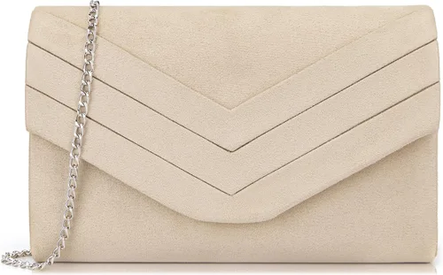 Miniatura 12 de Envelope Evening Bag for Women Genuine Suede Leather Crossbody Shoulder Clutch Purse Gift Box