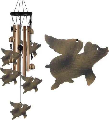 Miniatura 9 de Campanillas de viento de elefante al aire libre para decoración de interiores – Campana de viento romántica hecha a mano pura de 28 pulgadas