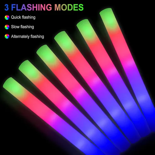 Miniatura 3 de 30 piezas de varillas de espuma LED – Varitas brillantes intermitentes suministros de fiesta para niños, varitas de bastón iluminadas para niños