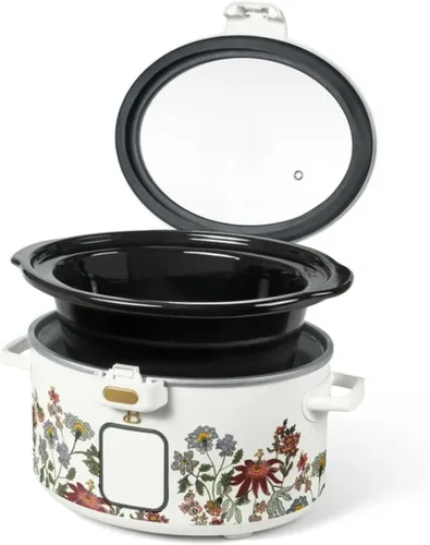 Miniatura 4 de Olla de cocción lenta programable de 4 cuartos con tapa con bisagras, pantalla táctil, múltiples ajustes de calor, ideal para comidas familiares