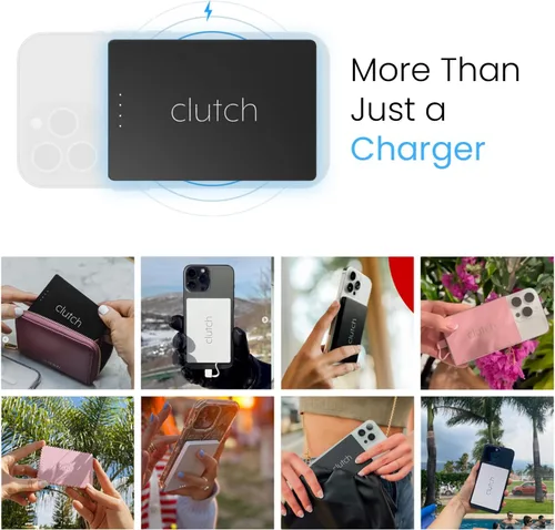Miniatura 7 de Clutch - Cargador portátil USB-C Pro - Compatible con iPhone 15, 16, 17 y dispositivos Android - Batería magnética de banco de energía - Aprobado