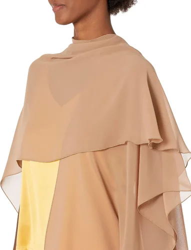 Miniatura 9 de Conjunto de chal de noche para mujer y anillo de bufanda plateada, capa de gasa transparente