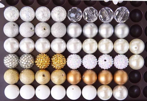 Miniatura 3 de Perlas de goma de burbujas de 20 mm para bolígrafos, perla de 20 mm para artículos ensartados, perlas acrílicas de 20 mm para manualidades, 50