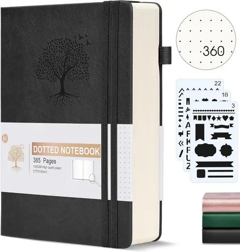 Miniatura 19 de Cuaderno Diario con Líneas - 365 Páginas A5 Cuaderno Grueso para Escribir para Hombres y Mujeres, Cuaderno con Rayas Universitarias, Diario de Cuero