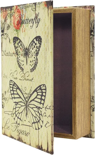 Miniatura 7 de PACOLO Cajas decorativas para libros, cubierta de madera sintética para guardar joyas ocultas, dinero y dinero en efectivo (As de corazones)
