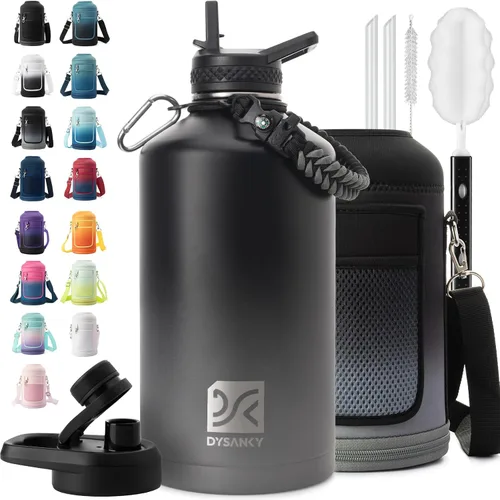Miniatura 126 de DYSANKY Botella de agua aislada de 32 onzas, metal al vacío de acero inoxidable grueso, jarra de agua deportiva portátil para gimnasio y senderismo