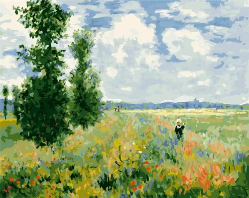 Miniatura 6 de YEESAM ART Monet - Pintura por números para adultos, flores de alcachofa de Jerusalén de 16 x 20 pulgadas, lienzo de lino acrílico, kit de pintura