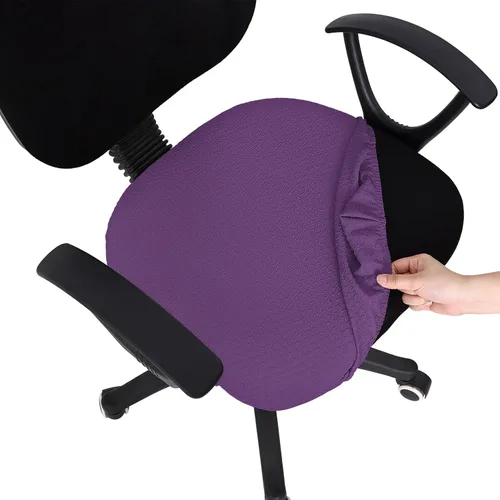 Miniatura 52 de Smiry - Fundas de asiento elásticas para silla de oficina con diseño jacquard, desmontables, lavables, antipolvo, protectores para cojines de silla