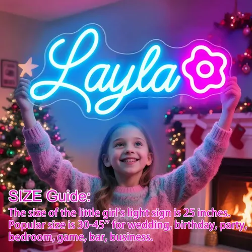 Miniatura 8 de Letrero de neón con nombre personalizado para pared, luces LED de neón personalizables, letras personalizables iluminadas, letreros iluminados