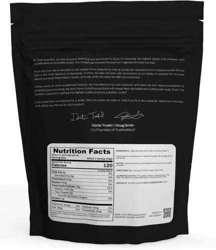 Miniatura 2 de True Nutrition - Dextrina Cíclica Altamente Ramificada - Polvo de Carbohidratos para Energía Sostenida Intra-Entrenamiento, Recuperación Muscular