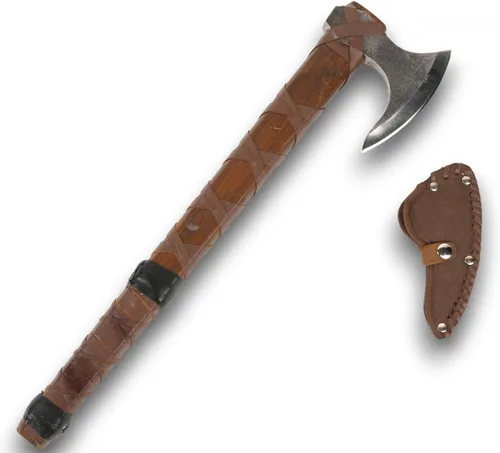 Miniatura 6 de Par de hachas vikingas de Ragnar Lothbrok – Hachas nórdicas barbudas de acero de alto carbono forjadas a mano con mangos de madera de fresno