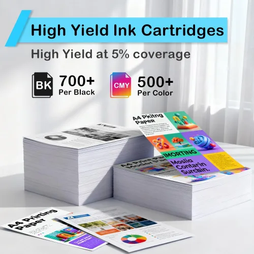 Miniatura 3 de Cartuchos de tinta de impresora 65 65xL, color negro, paquete combinado de repuesto para HP Ink 65 HP65 XL 65XL negro y uso de color con HP Envy