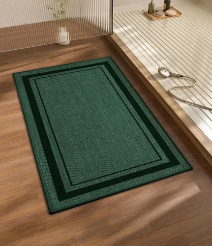 Miniatura 37 de chakme Juego de 2 alfombras de baño ultrafinas, absorbentes, antideslizantes, lavables a máquina, color beige oscuro, 17 x 24 pulgadas + tapete