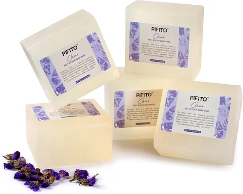 Miniatura 9 de Pifito Base de jabón transparente para derretir y verter (2 libras) │ Base de jabón de glicerina 100% natural prémium │ Suministros de lujo