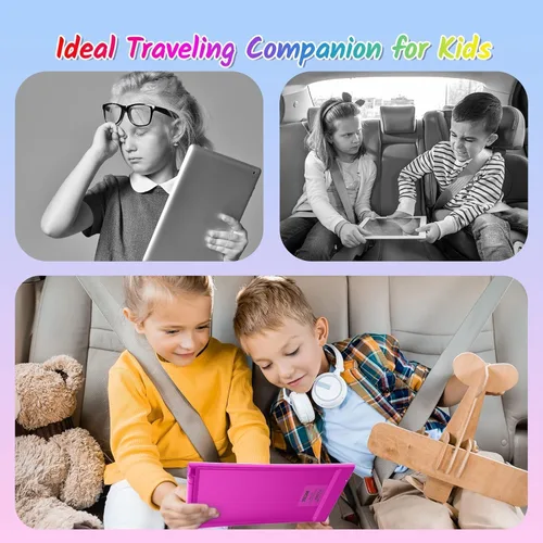 Miniatura 4 de TECJOE Paquete de 2 Tabletas de Escritura LCD, Tableta de Dibujo y Garabatos Colorida de 10 Pulgadas para Niños, Juguetes de Aprendizaje de Viaje
