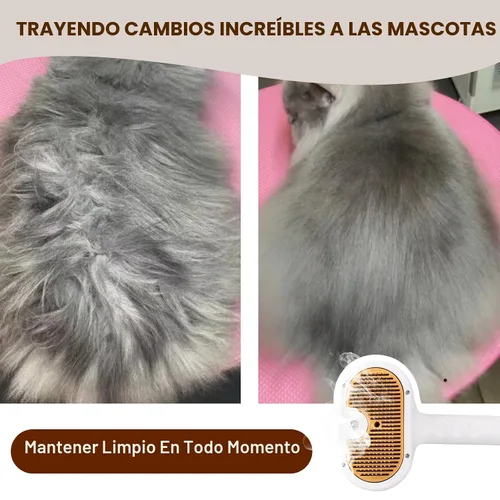 Miniatura 7 de Cepillo de vapor para mascotas para perros y gatos – Peine de depilación en aerosol 3 en 1 para quitar pelo y aseo, suaviza la piel y reduce