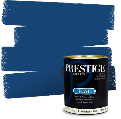 Miniatura 192 de Prestige Paints. - Base y pintura para exteriores en un solo galón, 1 galón. plano, comparable con Sherwin Williams Topsail. SW6799-PCM