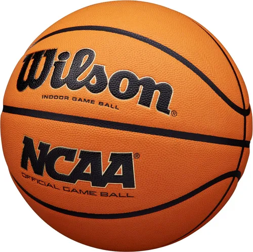 Miniatura 3 de Wilson NCAA Evo NXT Balones de Baloncesto Oficiales para Juegos en Interiores - Tamaños 6 y 7 Negro/Naranja