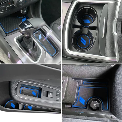 Miniatura 4 de POSAID Inserto de portavasos para Dodge Charger 2015-2023, alfombrillas antipolvo, forros para consola central, ajuste personalizado, tapetes