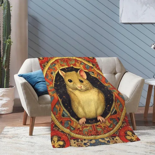 Miniatura 3 de Manta de forro polar con estampado digital de ratas, súper suave y cálida, 50 x 70 pulgadas, para sofá, acogedora, mullida