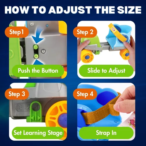 Miniatura 3 de Mis Primeros Patines - Patines en línea ajustables de entrenamiento fácil, patines de cuatro ruedas estilo cuádruple para principiantes, niños, Verde