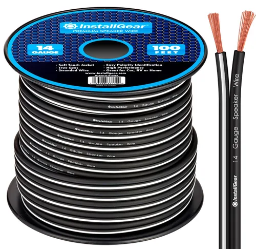 Miniatura 14 de InstallGear Cable de altavoz de calibre 14 de 30 pies, cable de altavoz de audio de automóvil de aluminio revestido de cobre para sistemas estéreo